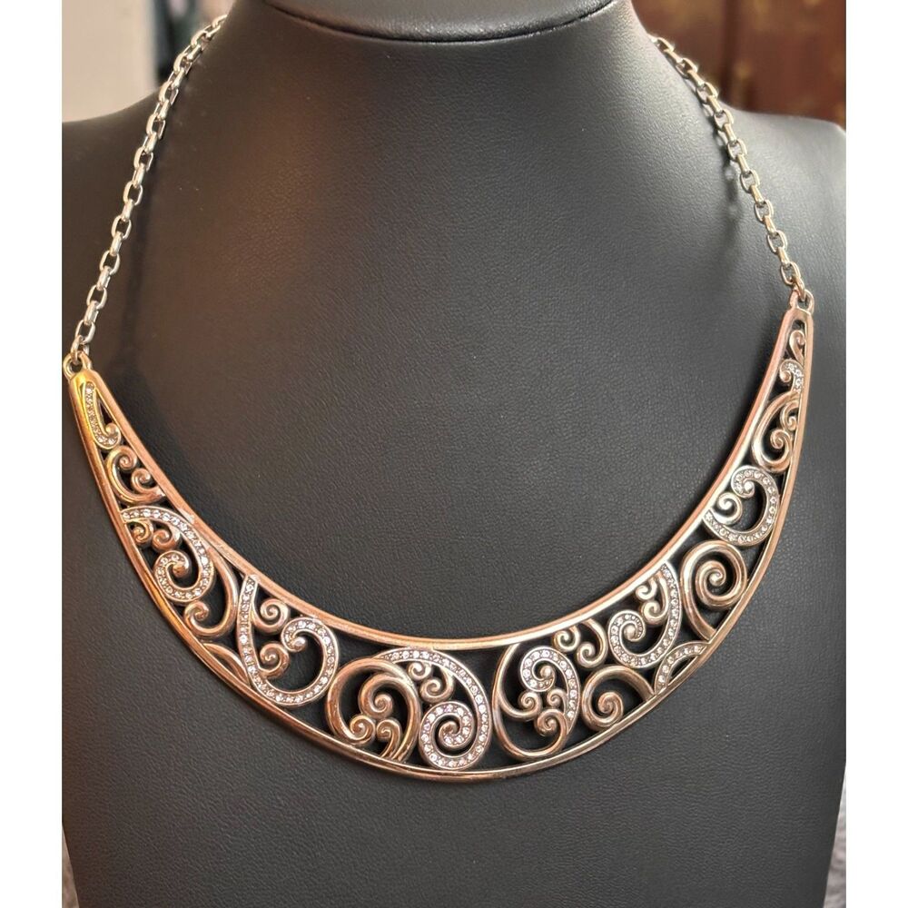 Brighton Retired Vienna Crescent Scroll Statement Necklace
